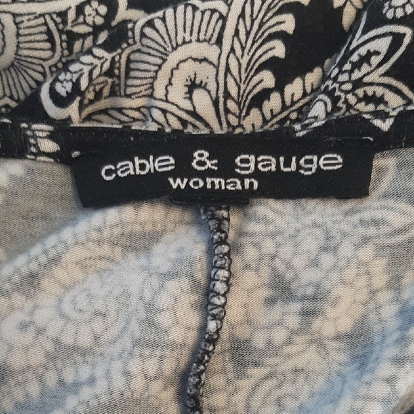 2 BDL💋SZ 2X💋KAREN SCOTT Cotton Navy Polka Dot➕Cable & Gauge Paisley Tunic - Picture 6 of 13